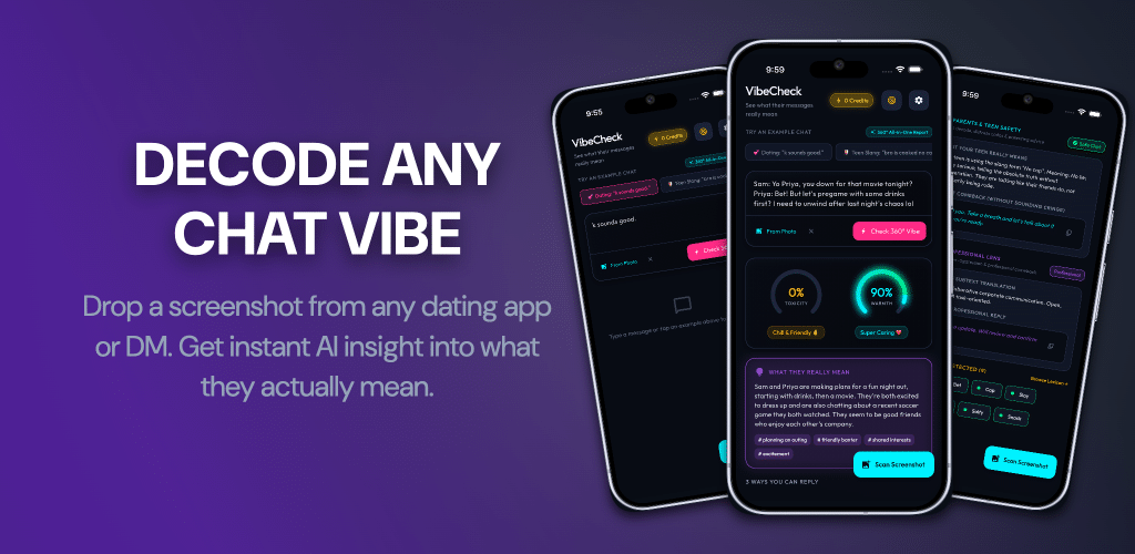 Preview screenshot of VibeCheck : AI Chat Decoder project
